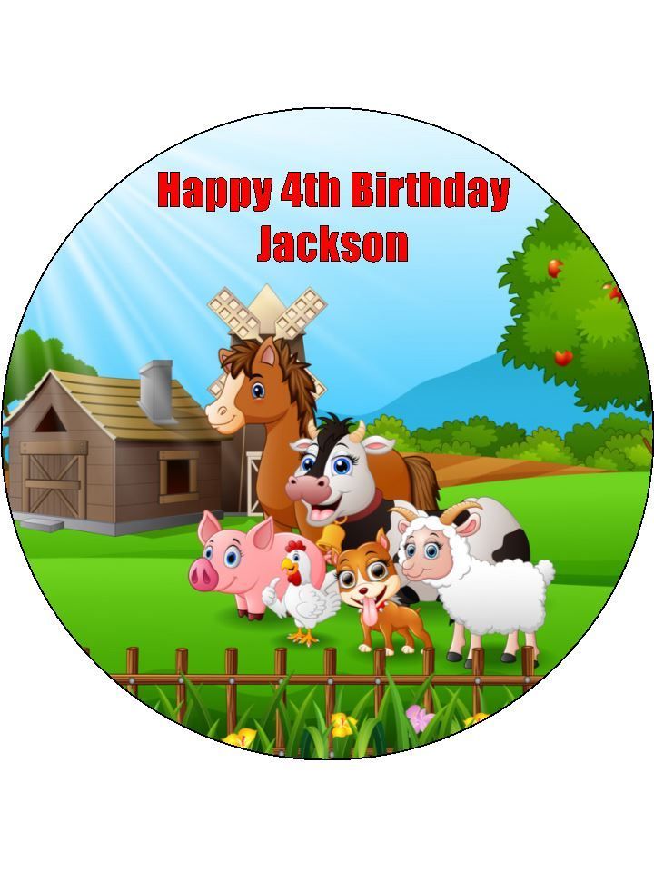 Farm Animal Edible Cake Toppers for Kids’ Parties