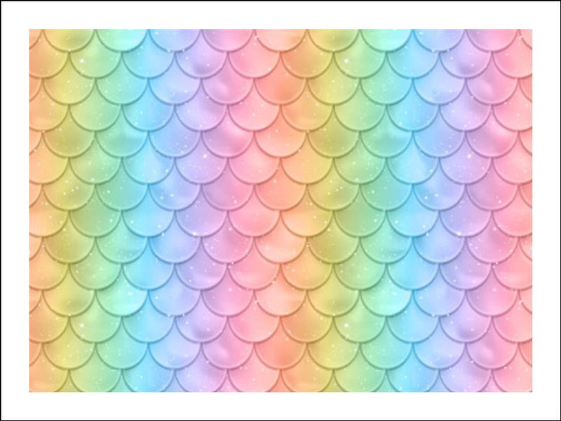 Mermaid Print Rainbow Edible Icing Cake Wrap/ Cake Pattern Decorations (3 Sizes)
