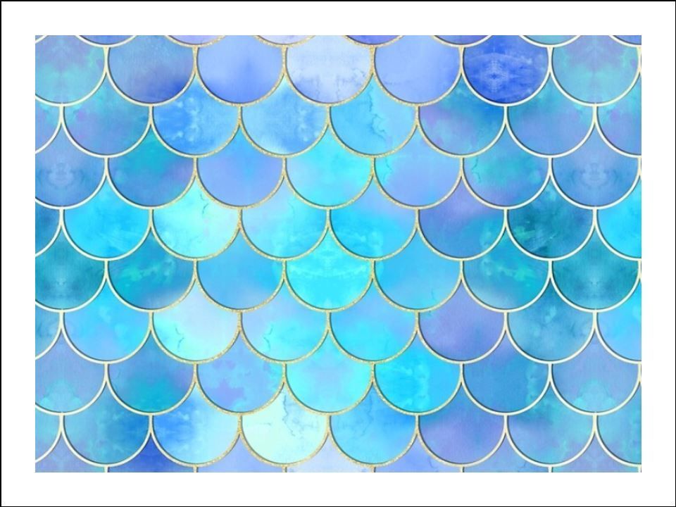 Mermaid Print Blue Edible Icing Cake Wrap/ Cake Pattern Decorations (3 Sizes)