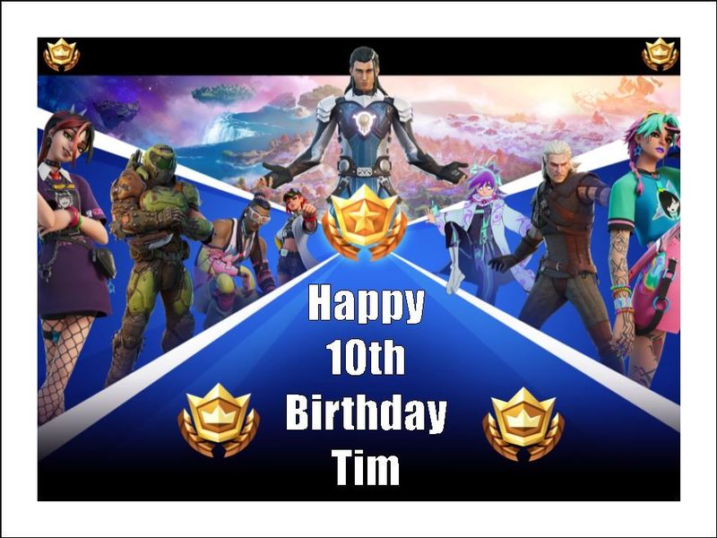 Fortnite Edible Cake Toppers - Edible Fortnite Decorations - Icing – 19cm x 25cm
