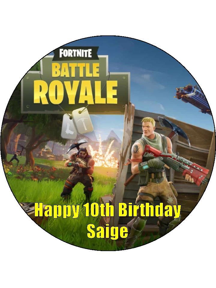Fortnite Edible Cake Toppers - Edible Fortnite Decorations - Icing - 19cm Round