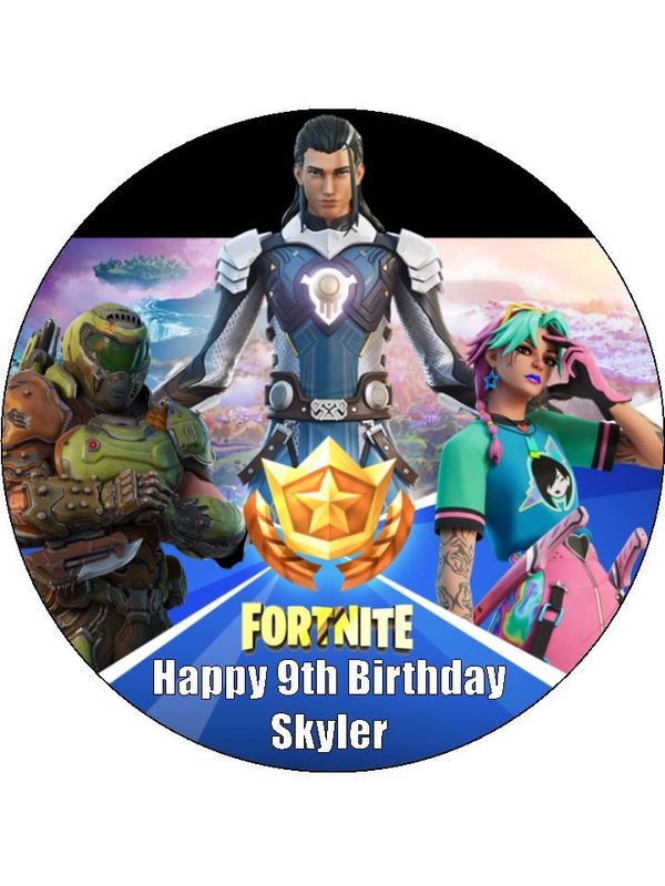 Fortnite Edible Cake Toppers - Edible Fortnite Decorations - Icing - 19cm Round