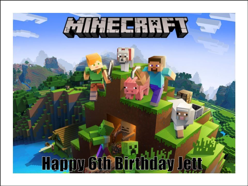 Minecraft Edible Icing Cake Decorations (19cm x 25.5cm)