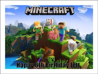 Minecraft Edible Icing Cake Decorations (19cm x 25.5cm)