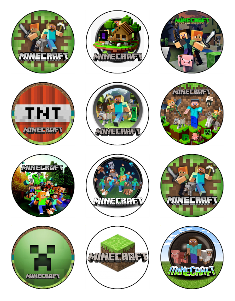 Minecraft Gaming Cake Toppers – Edible Icing Decorations