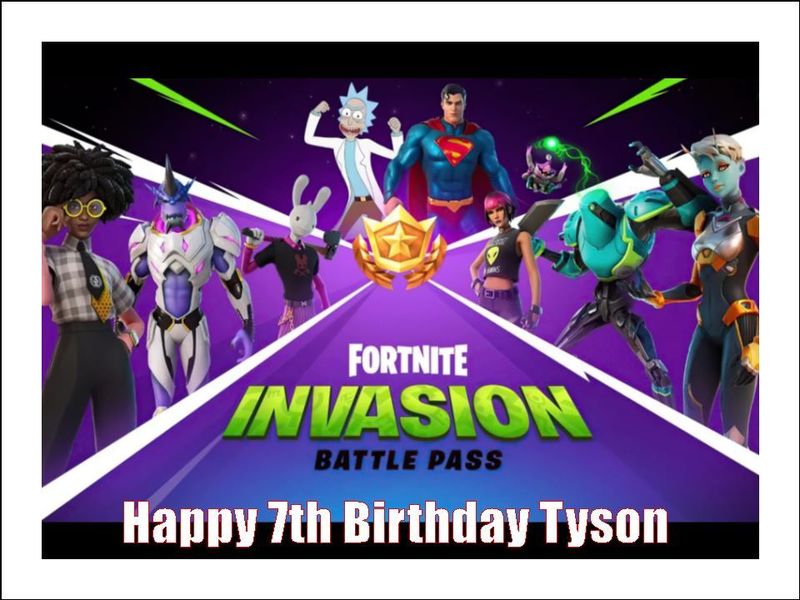 Fortnite Edible Cake Toppers - Edible Fortnite Decorations - Icing – 19cm x 25cm