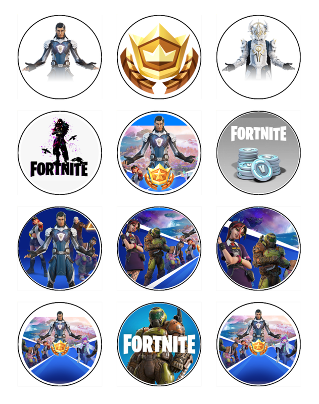 Fortnite Edible Cake Toppers - Edible Fortnite Decorations - Icing – Size: 5cm