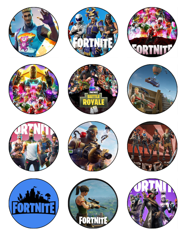 Fortnite Edible Cake Toppers - Edible Fortnite Decorations - Icing – Size: 5cm