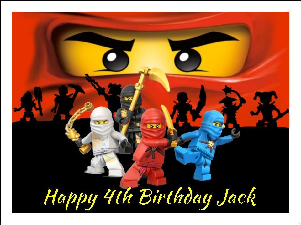 Lego Ninjago Edible Icing Cake & Cupcake Decorations (4 Sizes)
