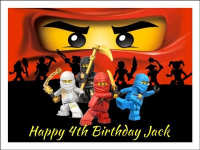 Lego Ninjago Edible Icing Cake & Cupcake Decorations (4 Sizes) Lego Ninjago Edible Icing Cake & Cupcake Decorations (4 Sizes)