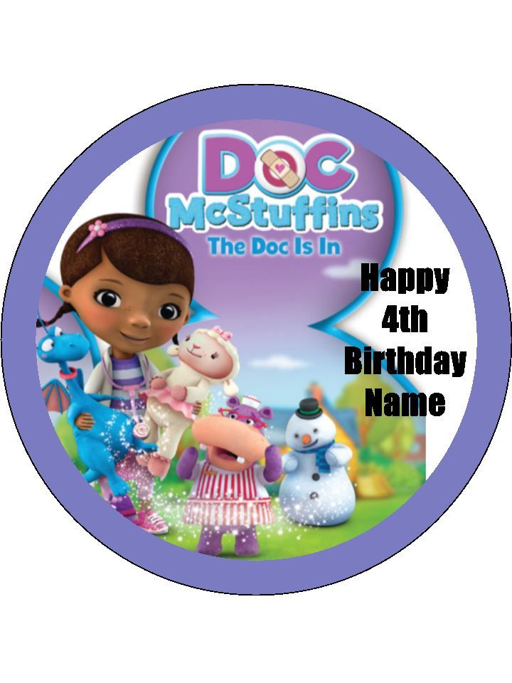 Doc McStuffins Edible Icing Cake Toppers for Birthday Cakes