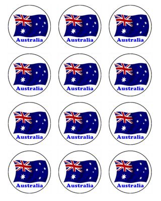 Australian Flag Edible Icing Cupcake Toppers – Party Fun Australian Flag Edible Icing Cupcake Toppers – Party Fun