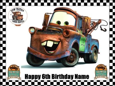 Cars Mater Edible Icing Cake Toppers – Party Decorations Cars Mater Edible Icing Cake Toppers – Party Decorations
