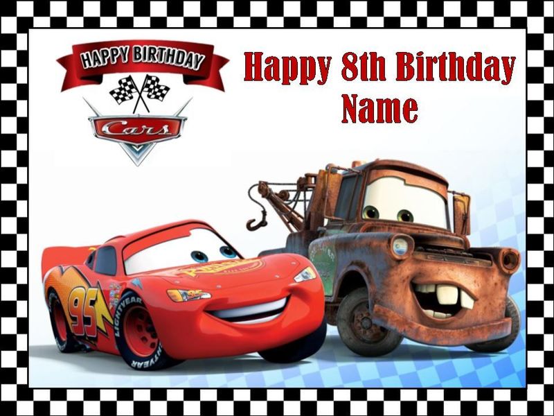 Cars Lightning McQueen Edible Icing Cake & Cupcake Toppers (4 Sizes)