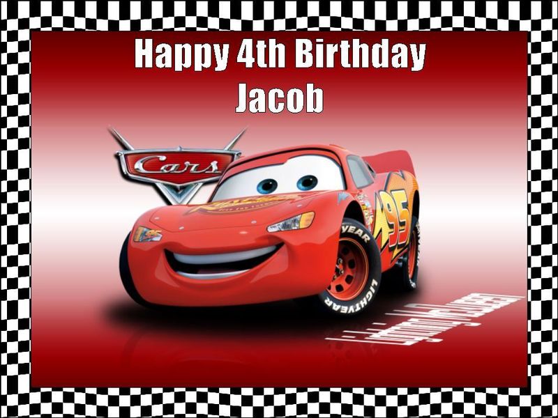 Cars Lightning McQueen Edible Icing Cake & Cupcake Toppers (2 Sizes)