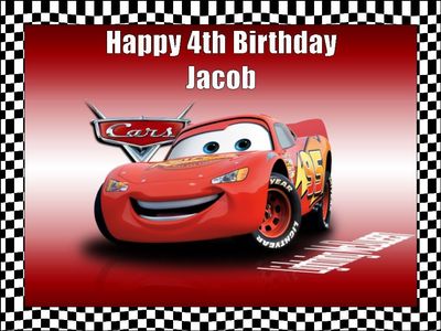 Cars Lightning McQueen Edible Icing Cake & Cupcake Toppers