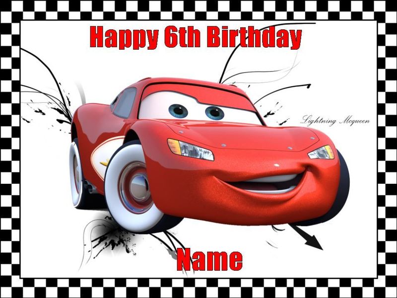 Cars Lightning McQueen Edible Icing Cake & Cupcake Toppers (2 Sizes)