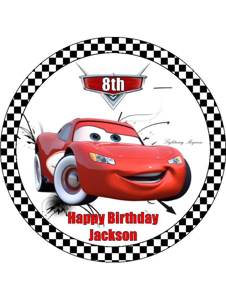 Cars Lightning McQueen Edible Icing Cake & Cupcake Toppers
