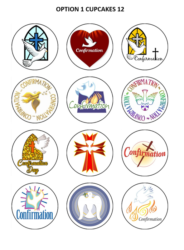 Confirmation & Communion Edible Icing Cupcake Toppers