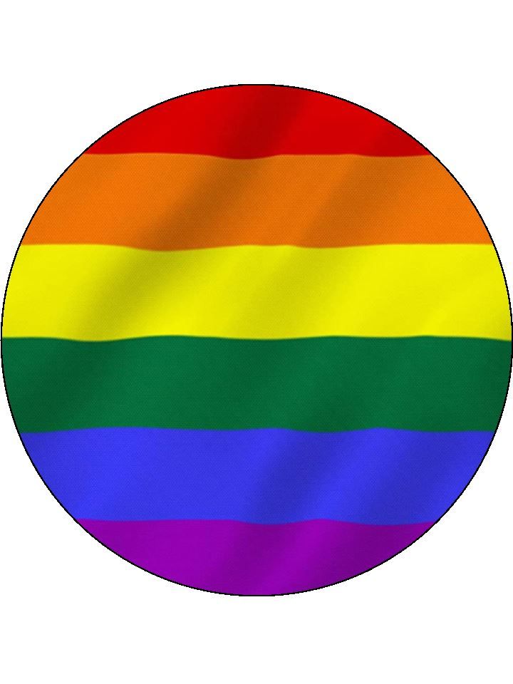 Rainbow Flag Edible Cake Toppers - Flag Cupcake Toppers - icing- 3 Sizes