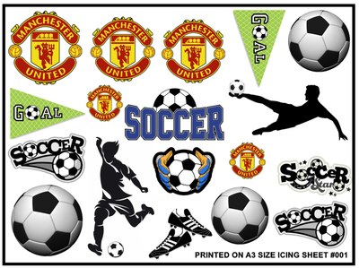Soccer Team Edible Icing Logo Cake Decorations (Most Teams Available)