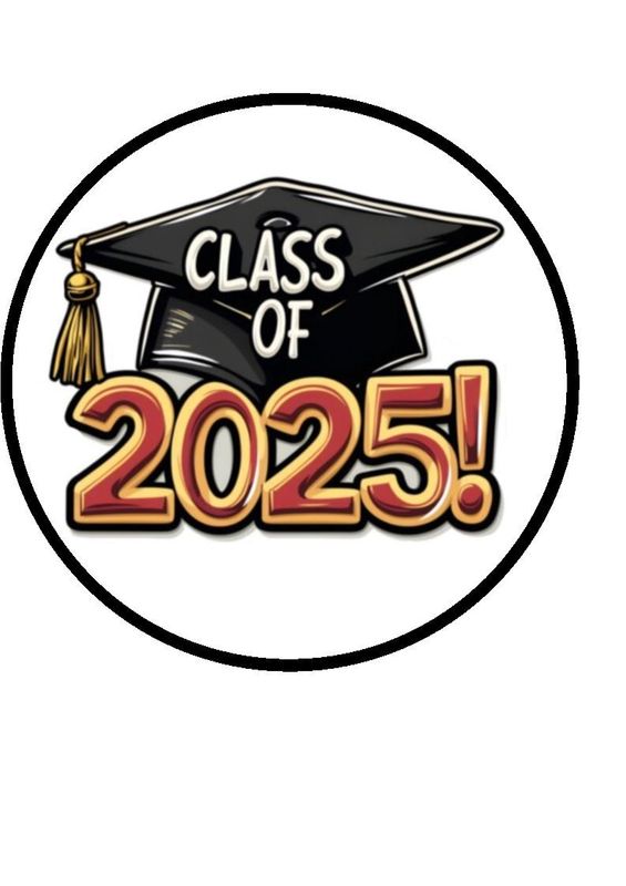 Graduation Hat Class of 2025 Edible Icing Cake & Cupcake Toppers – 3 Sizes