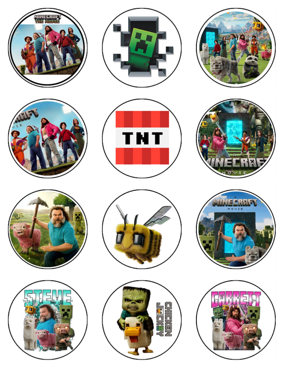 Minecraft Cupcake Toppers - Chicken Jockey Cupcake Toppers -  Edible Icing