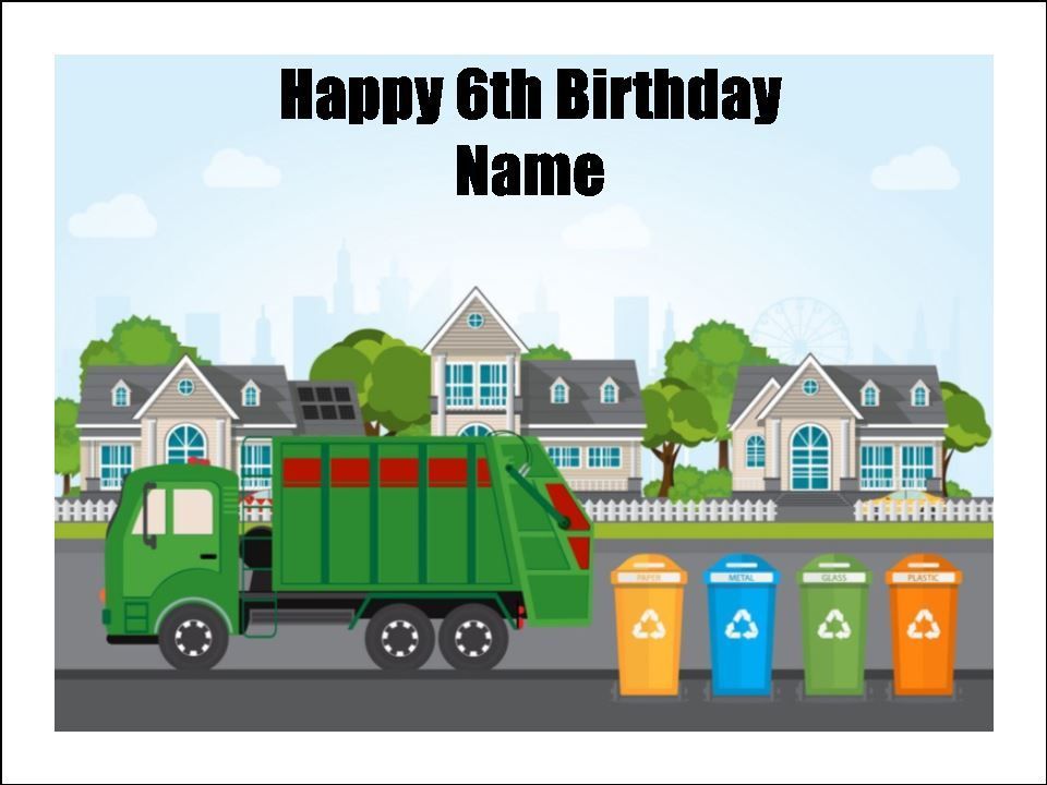 Garbage Truck Cake Decorations Edible Cupcake Toppers