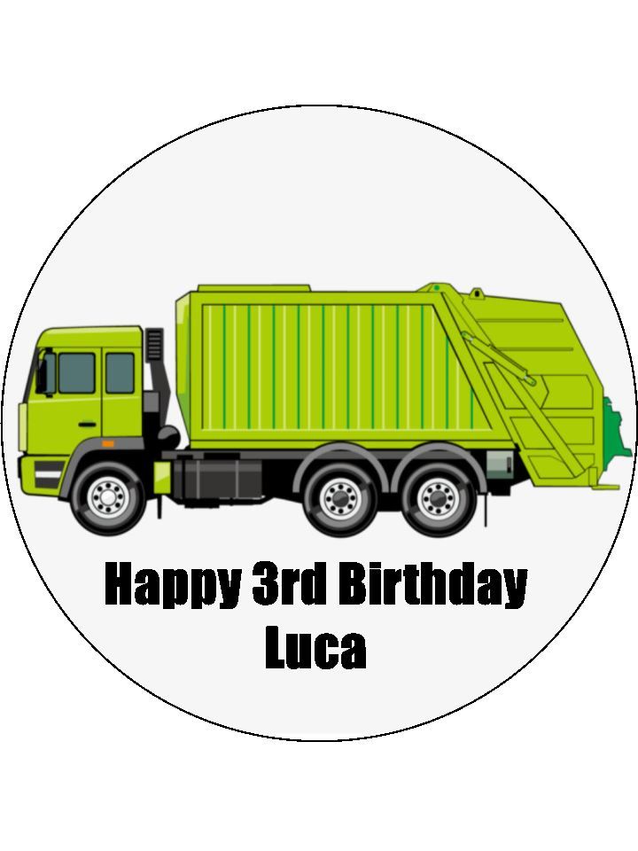Garbage Truck Cake Decorations Edible Cupcake Toppers