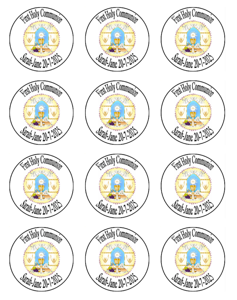 First Holy Communion Edible Icing Cupcake Decorations
