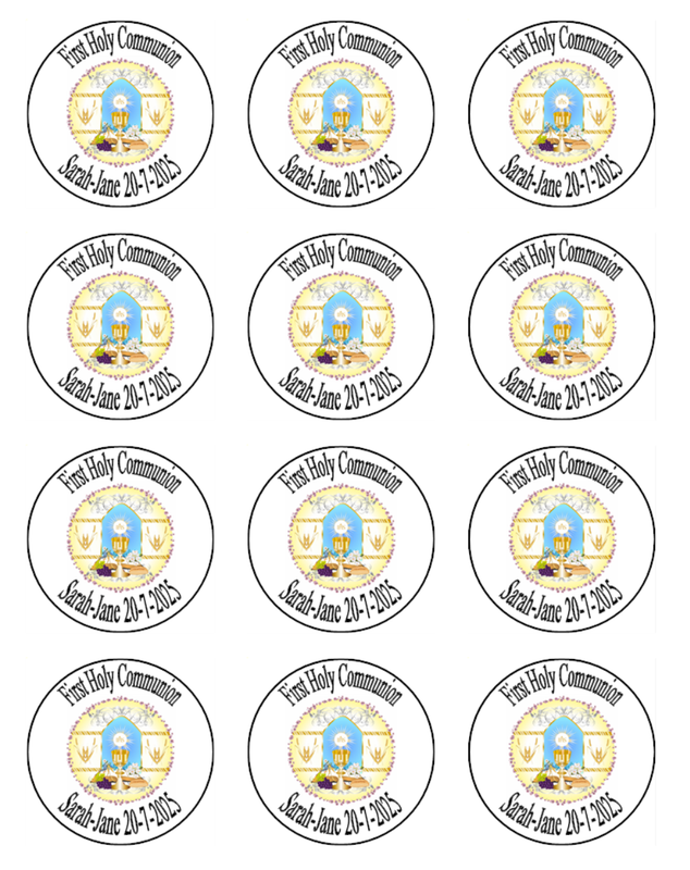 First Holy Communion Edible Icing Cupcake Decorations