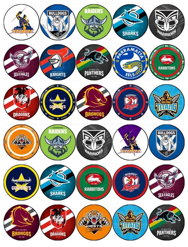 Rugby Team Edible Icing Toppers – Cupcake Decorations