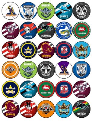 Rugby Team Edible Icing Toppers – Cupcake Decorations Rugby Team Edible Icing Toppers – Cupcake Decorations
