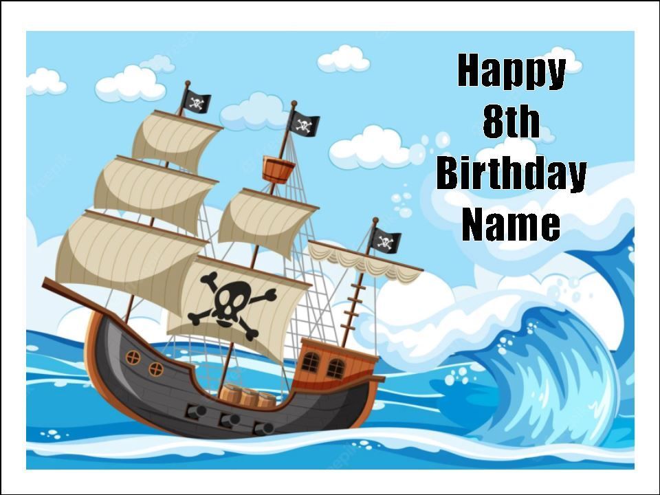 Pirate Edible Toppers for Custom Cakes & Cupcakes