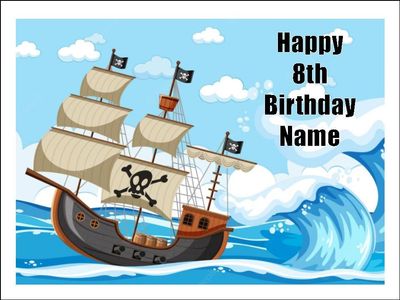 Pirate Edible Toppers for Custom Cakes & Cupcakes