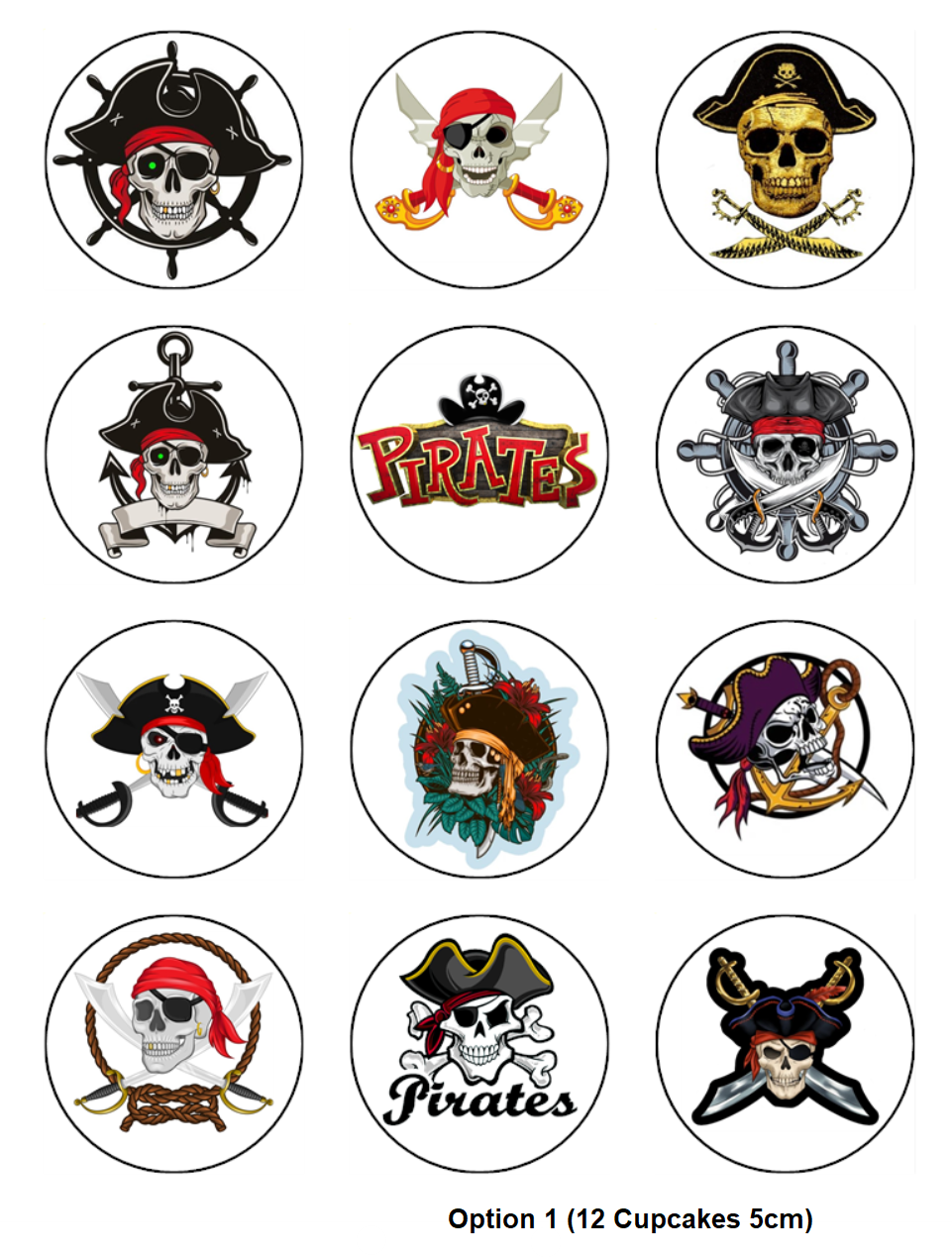 Pirate Edible Cupcake Toppers - Pirate Ship Cake Decorations