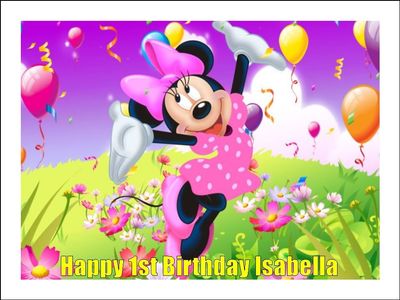 Minnie Mouse Edible Cake & Cupcake Toppers – Icing Prints Minnie Mouse Edible Cake & Cupcake Toppers – Icing Prints