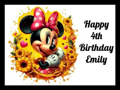 Minnie Mouse Edible Icing Cake & Cupcake Toppers Minnie Mouse Edible Icing Cake & Cupcake Toppers