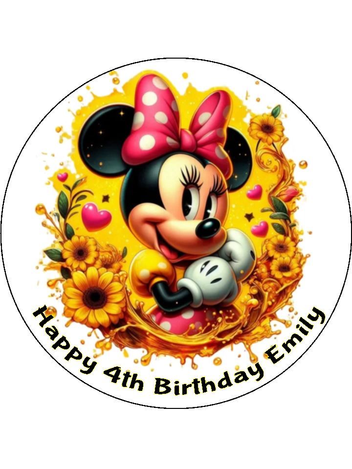 Minnie Mouse Edible Icing Cake & Cupcake Toppers