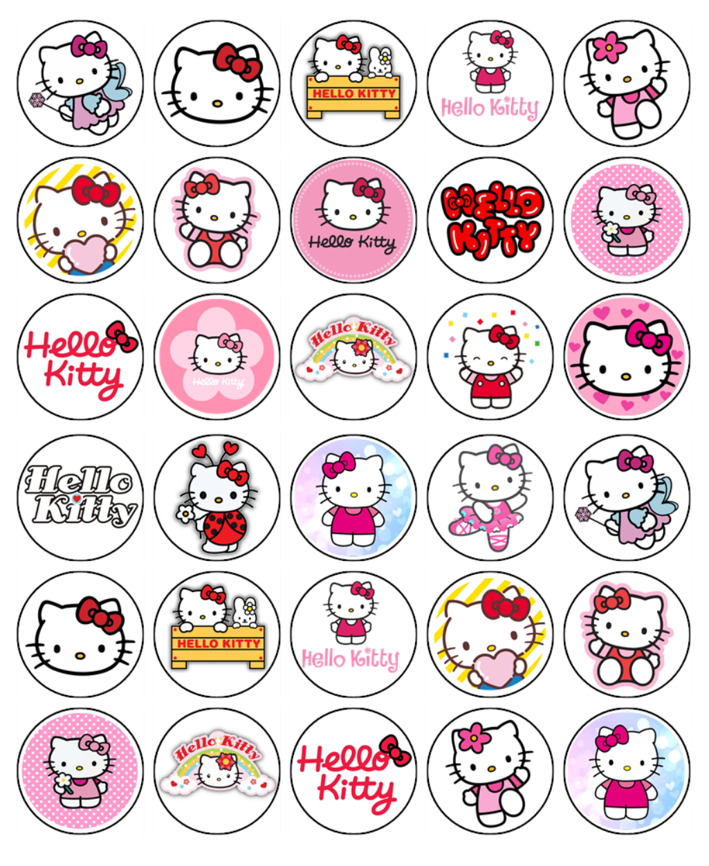 Hello Kitty Edible Cupcake Toppers | Custom Designs