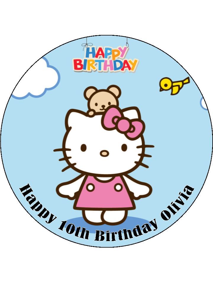 Hello Kitty Edible Decorations – Cake & Cupcake Toppers