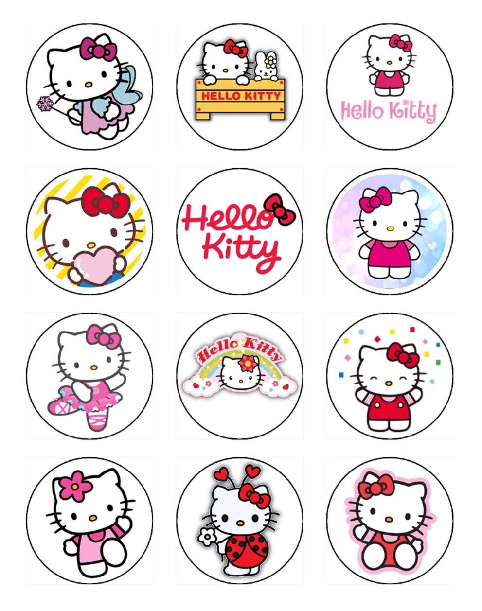 Hello Kitty Edible Cupcake Toppers | Custom Designs