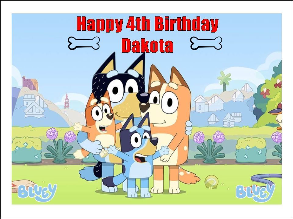 Bluey Edible Cake Toppers & Cupcake Toppers – Party Fun!