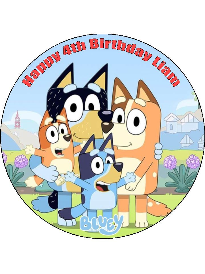 Bluey Edible Cake Toppers & Cupcake Toppers – Party Fun!