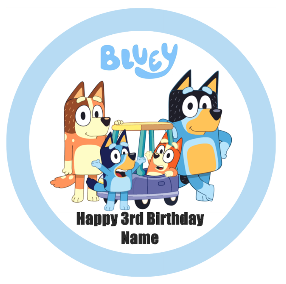Bluey Edible Cake Toppers & Cupcake Toppers – Party Fun!