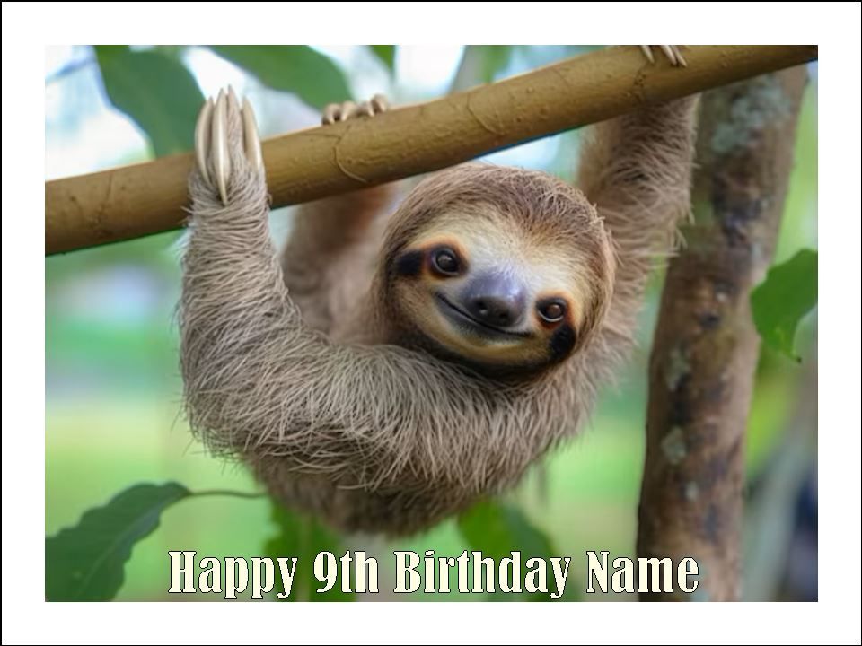 Sloth Edible Icing Cake & Cupcake Toppers – Jungle Party