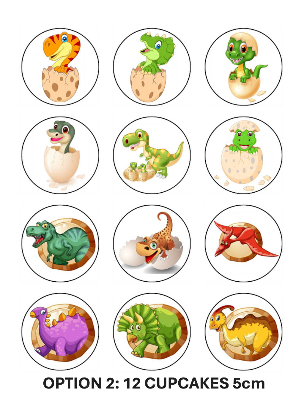 Dinosaur Edible Icing Cupcake Toppers – Jurassic Party