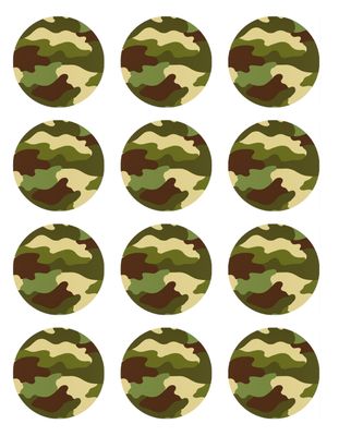 Army Camouflage Edible Cupcake Toppers – Military Theme Army Camouflage Edible Cupcake Toppers – Military Theme