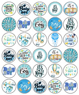 Baby Shower Edible Cupcake Toppers – Gender Reveal Decor Baby Shower Edible Cupcake Toppers – Gender Reveal Decor