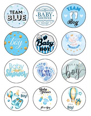 Baby Shower Edible Cupcake Toppers – Gender Reveal Decor Baby Shower Edible Cupcake Toppers – Gender Reveal Decor